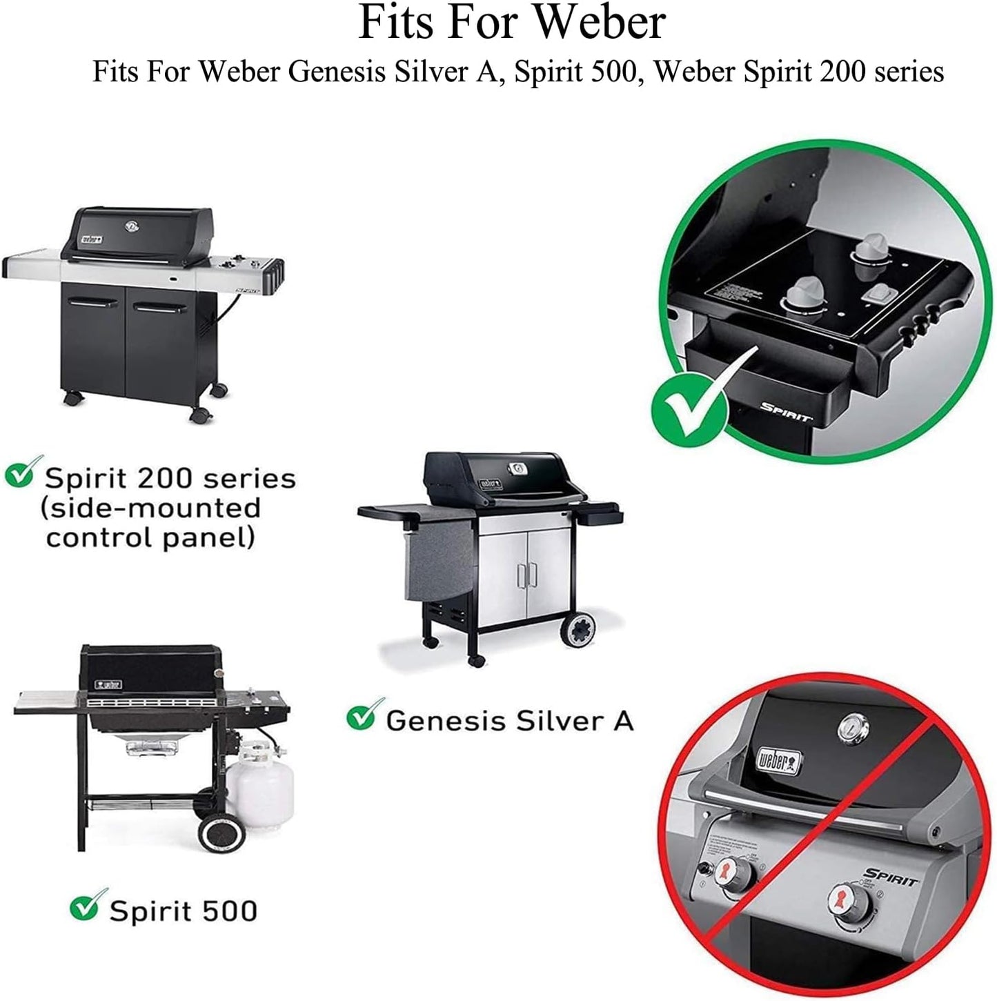 Shengyongh CC7522 (2-Pack) 15 Inch Cast Iron Grates and Griddle Replacement for Weber 7522 7521 Genesis Silver A Spirit 210 Spirit e210 Spirit 500 Parts