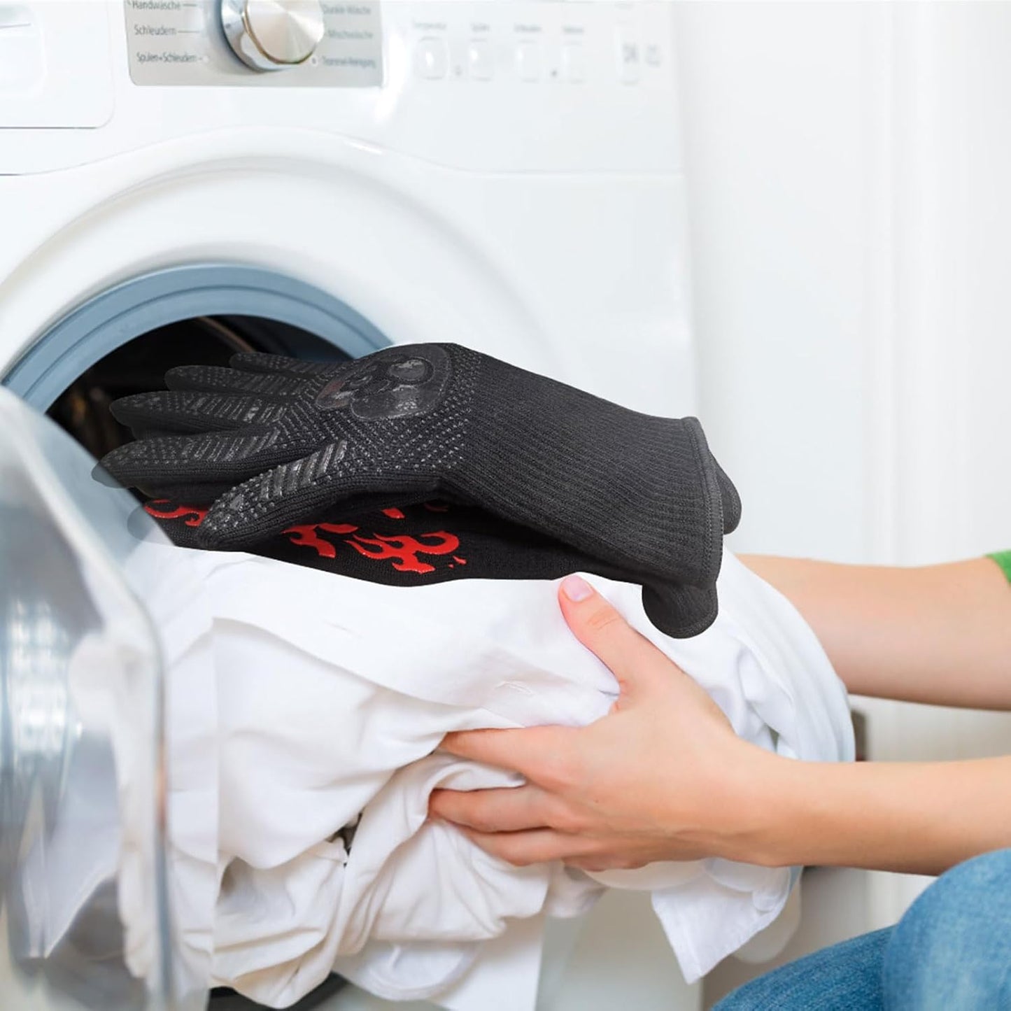 UBeesize Lengthen BBQ Gloves (Bear Paw), 1472°F Heat Resistant Grill Glove, 14 inch Fireproof Oven Gloves for Cooking, Non-Slip Fire Glove for Grilling, Barbecue, Smoker, Baking, Frying