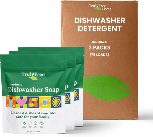 Automatic Dishwasher Detergent Powder - Concentrated Dishwashing Detergent, Dish Soap, Hard Water Stain Remover, Kitchen Cleaning Supplies, No Harmful Ingredients - 12.5 oz (Pack of 3)
