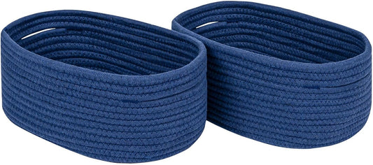 CubesLand Storage Basket, Cotton Rope, Navy Blue, 2 Pack, Organizing/Storage, Closet, Shelves, Decorative