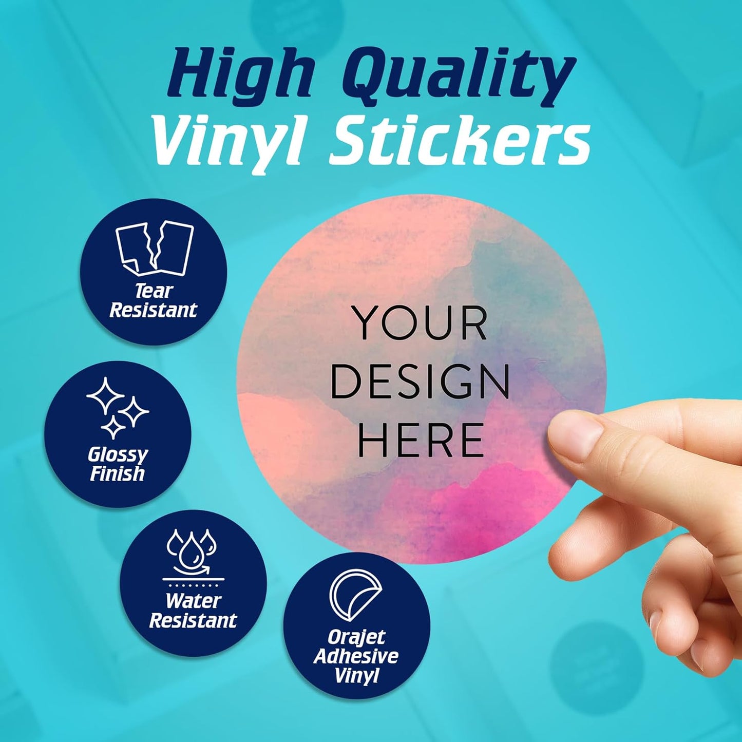 100 Custom Vinyl Stickers - Upload Your own Image, Text, Design, Logo - Personalized Logo Labels for Handmade, Packaging, Bottle, Jars, Candle, Brand Stickers (Rose, 4x4)