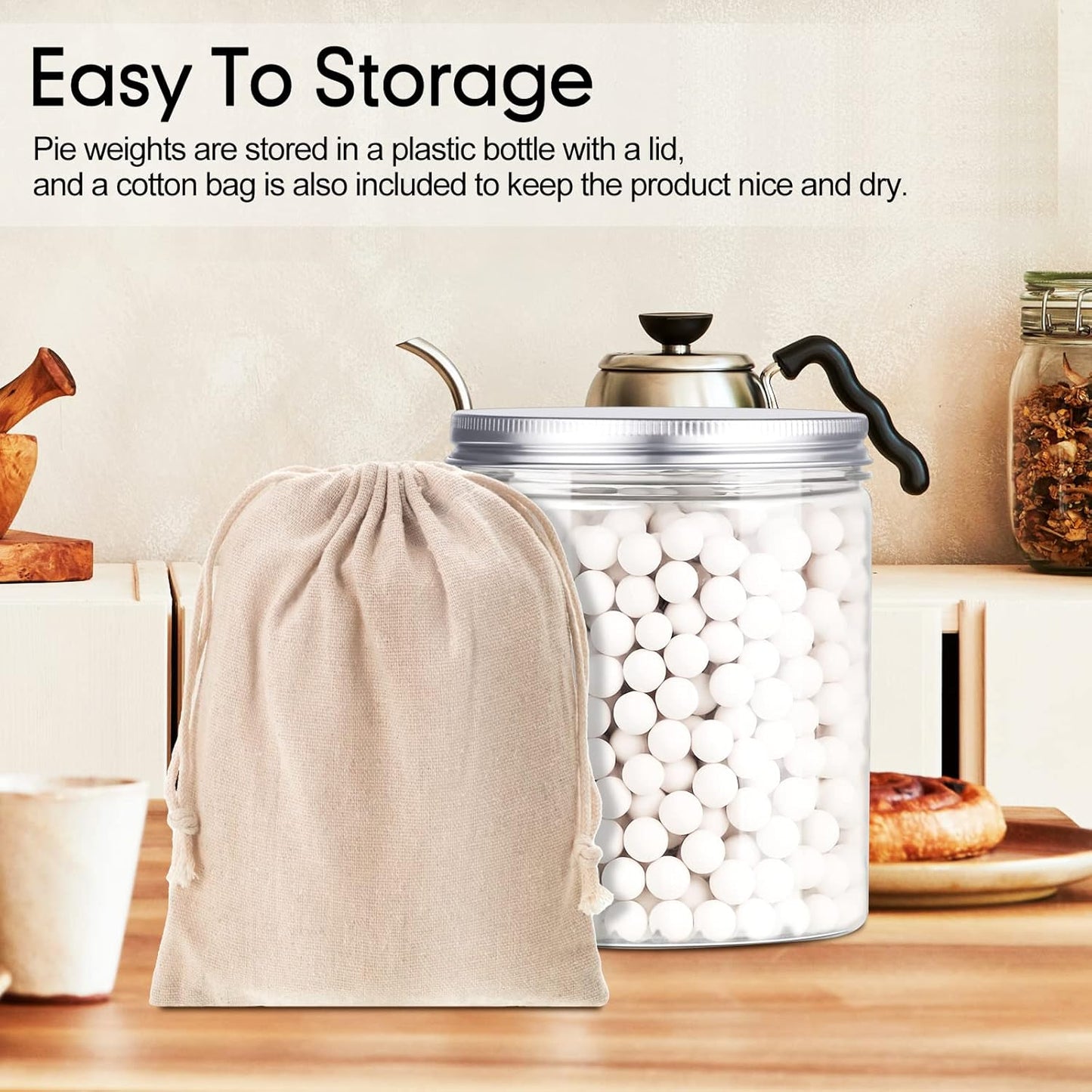 1 Pack White 2 lb Pie Weights for Baking Crust Ceramic Weights Blind Baking Beads with 50 Pcs Disposable Parchment Paper Pie Liner Fit 8,9,10 Inch Dish