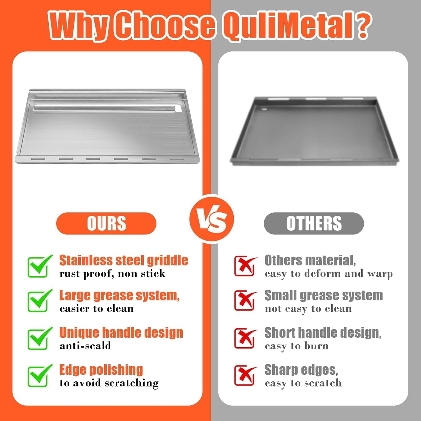 6788 Full-Size Griddle Insert for Genesis II 300 & LX 300 Series, GS4 Genesis II E-310, II S-310, II E/S-315, II E/S-325, II E/S-335 Grills, Replace for Weber Full-Size Griddle, Stainless Steel