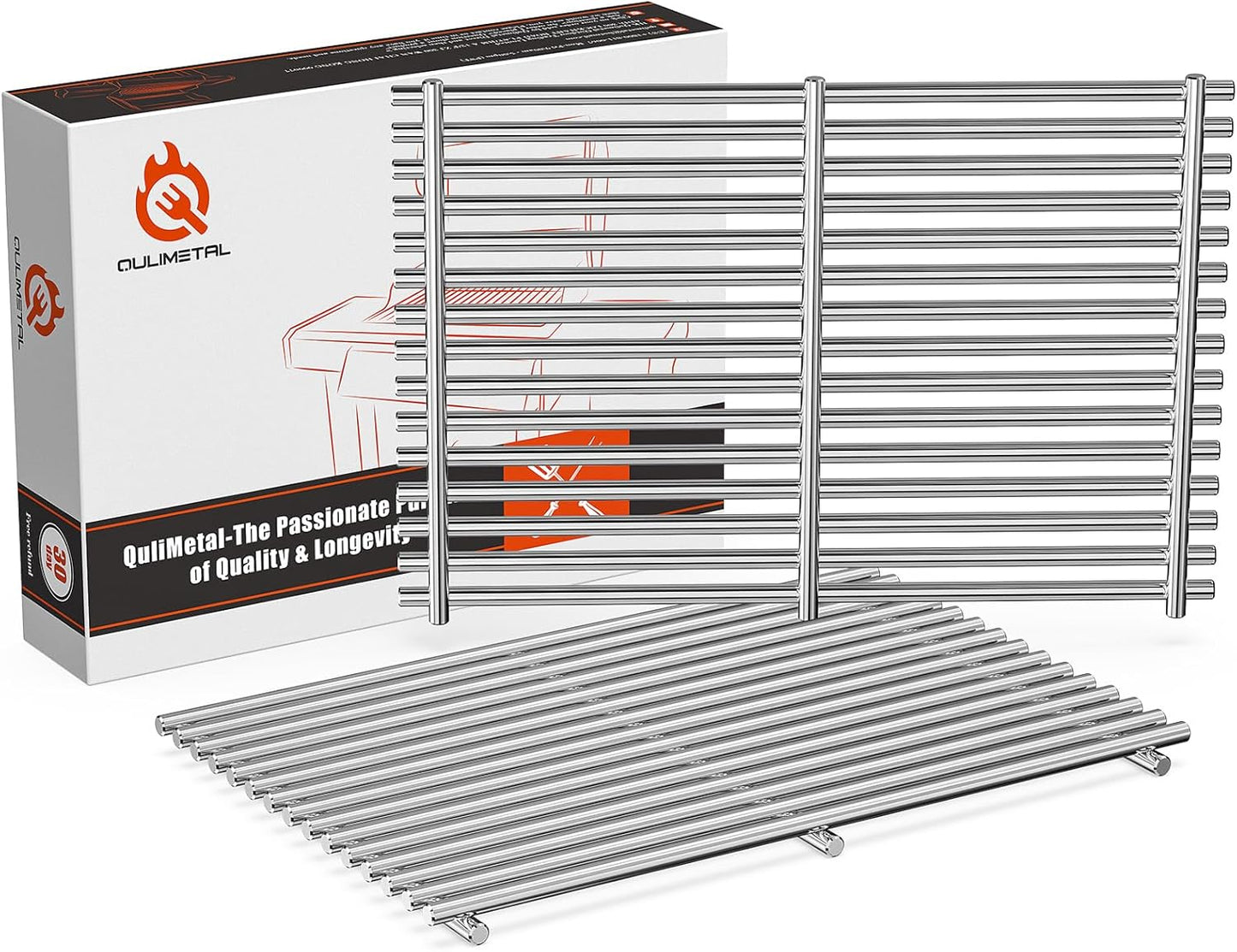QuliMetal SUS304 9MM Grill Grates for Weber Spirit 300 and GS4 Spirit II 300 Series, Spirit 700, Genesis Silver/Gold/Platinum B & C, Genesis 1000-3500, Replacement Parts for Weber 7638 7639