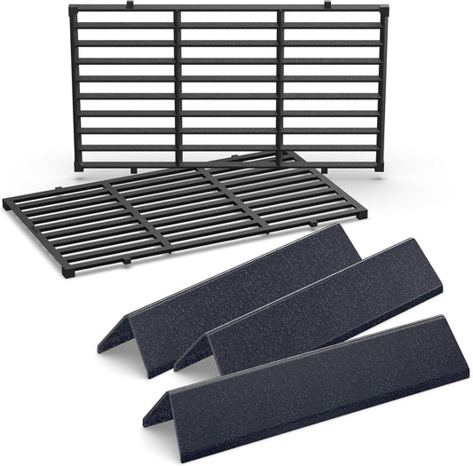 QuliMetal 7635 7637 Grill Replacements for Weber Spirit E-210, Spirit 200, GS4 Spirit II 200, Spirit II E-210 Series Grills with Front-Mounted Control, 15.3" Flavorizer Bars & 17.5" Grates
