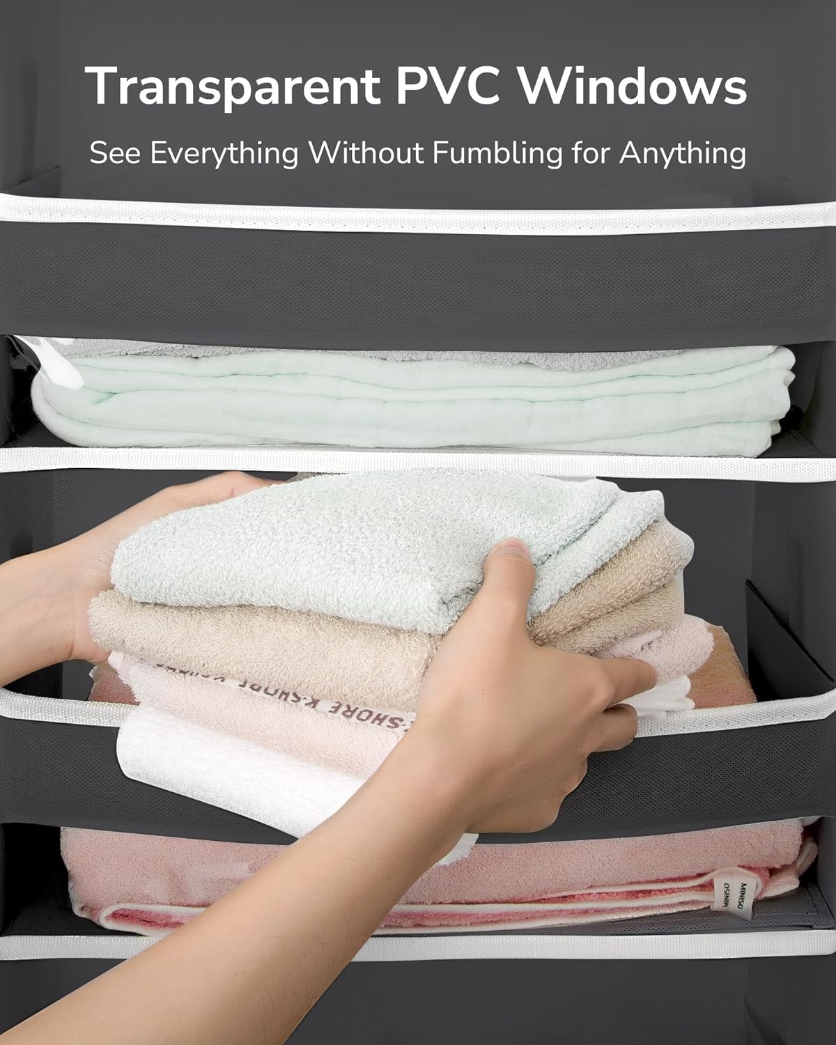 ULG Over The Door Organizer with 6 Large Pockets 12 Side Pockets, 50lbs Weight Capacity Door Hanging Organizer for Bedroom, Bathroom, Pantry, Nursery Storage, Dark Gray