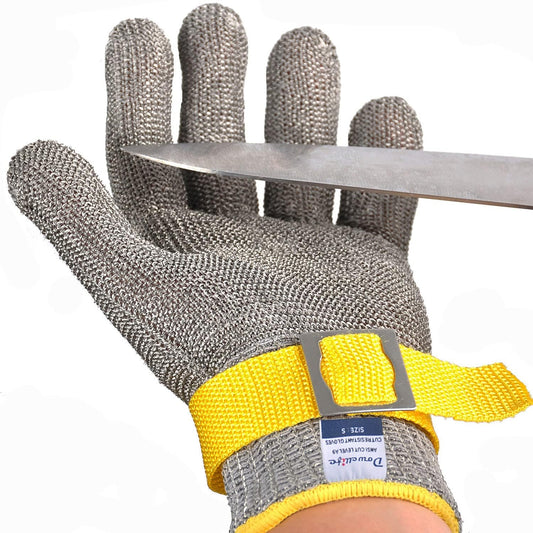 Dowellife Level 9 Cut Resistant Glove Food Grade, Stainless Steel Mesh Metal Glove Knife Cutting Glove for Butcher Meat Cutting Oyster Shucking Kitchen Mandoline Chef Slicing Fish Fillet (2X Large)