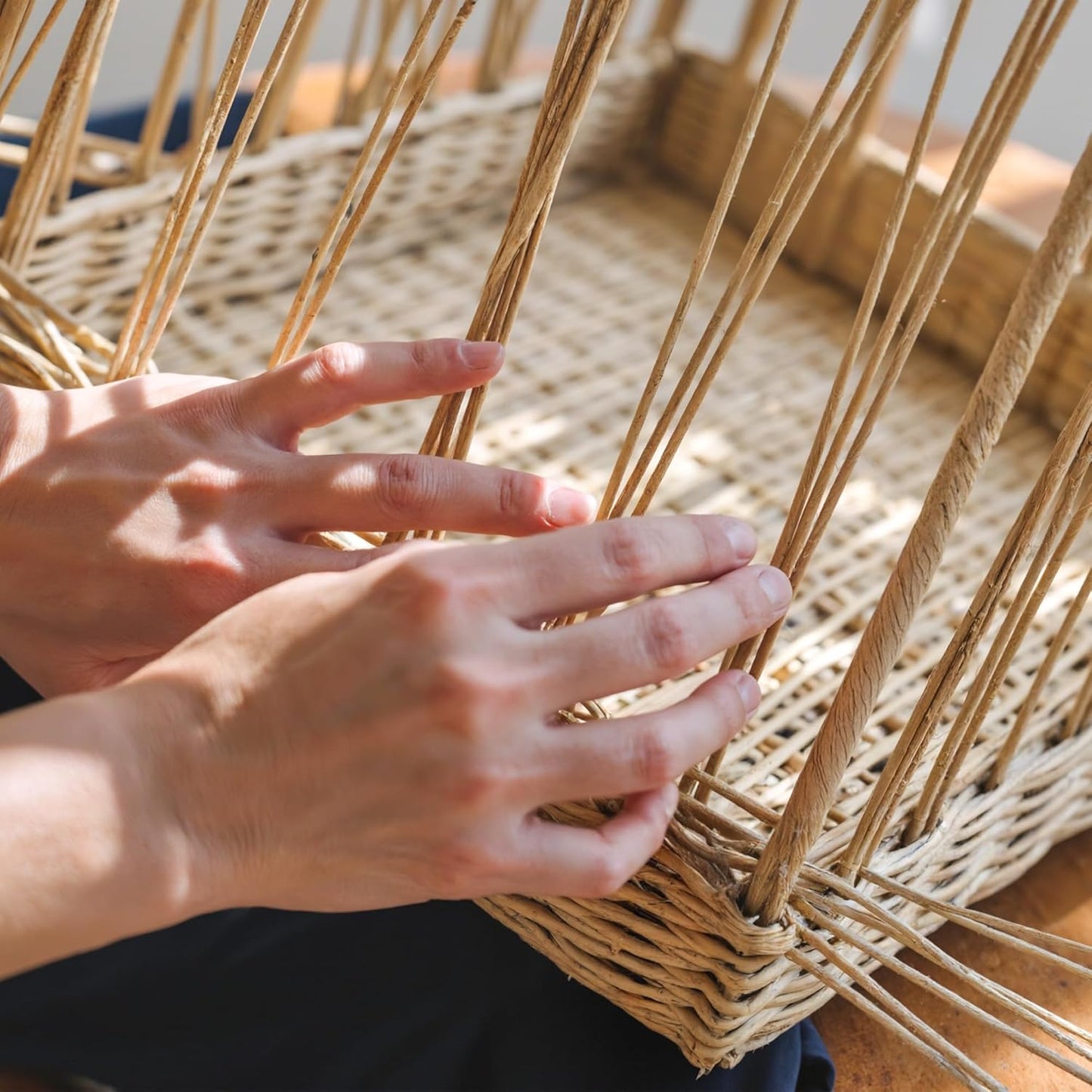 GRANNY SAYS Wicker Storage Baskets for Shelves, Waterproof Wicker Baskets for Organizing, Woven Basket for Shelves, Decorative Basket for Pantry, Brown