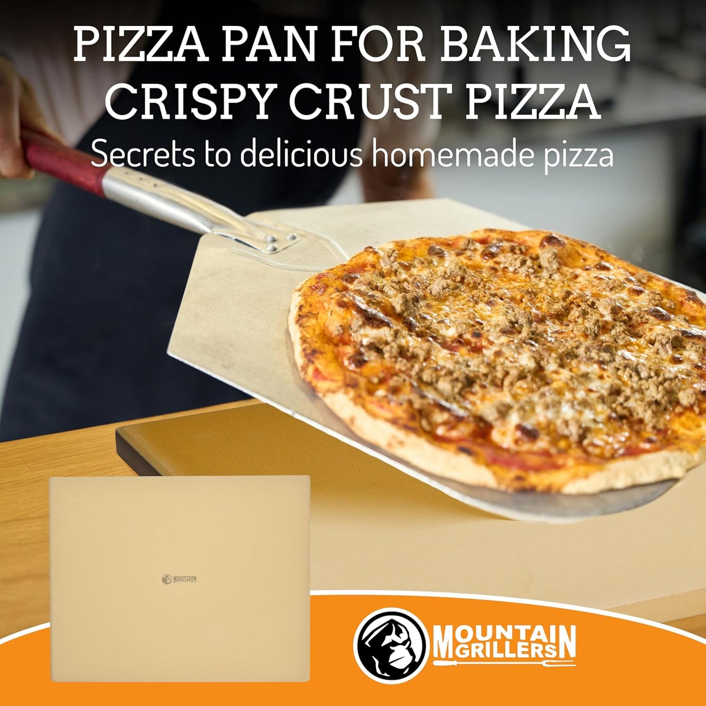 MOUNTAIN GRILLERS Pizza Stone for Oven and Grill BBQ - 12x16-Inch Rectangular Stone - Multi-Purpose Baking Stone for Crispy Crust Pizza, Bread, or Crackers - Ideal Gift for Pizza Lovers