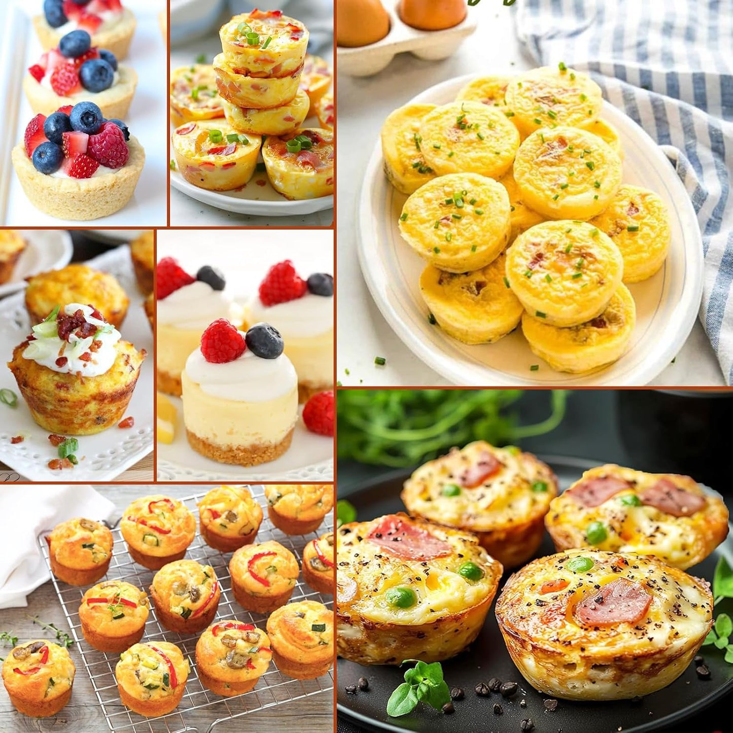 Juome Silicone Egg Bite Molds - 12 Cups Silicone Muffin Pans for Baking, Nonstick Cupcake Pan Silicone Mold for Making Tarts, Meatloaf and Mini Cheesecakes