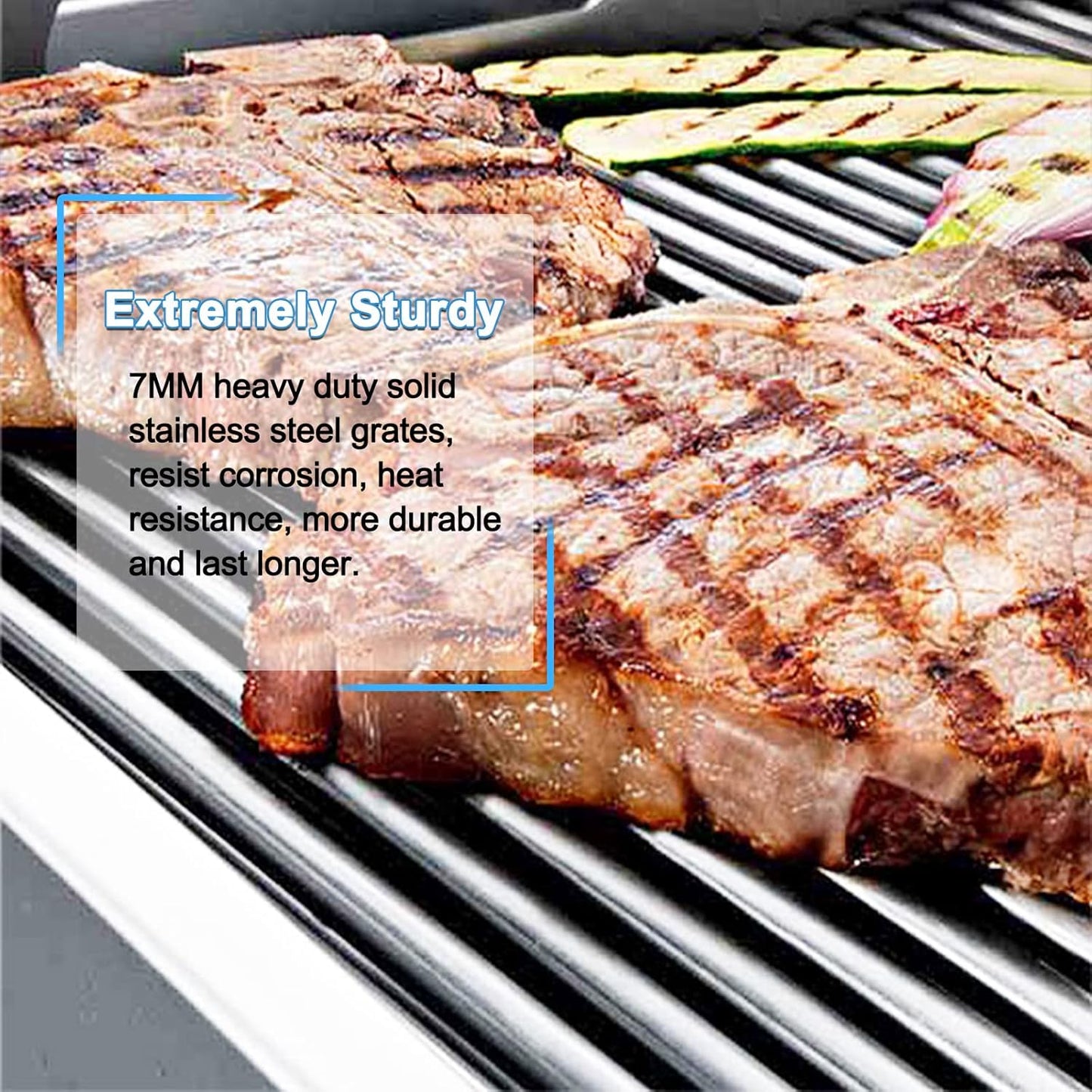 Adviace 18.75 Inch 66095 Grill Grate Replacement for Weber Genesis II 300 & II LX 300 Series, II E-310, II S-310, II S-335, II E-335, 304 Stainless Steel Cooking Grate for Weber Genesis Grill Parts.