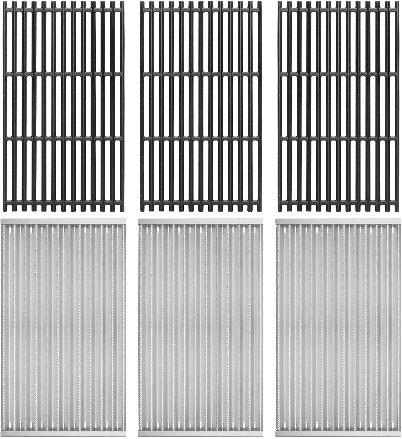 DELSbbq Grill Grates and Emitter Plates for Charbroil Commercial Infrared 4 Burner 463242715 463242716 463276016 466242715 466242716 466242815 466242816 463257520 463255020, G533-0009-W1 G533-2200-W1