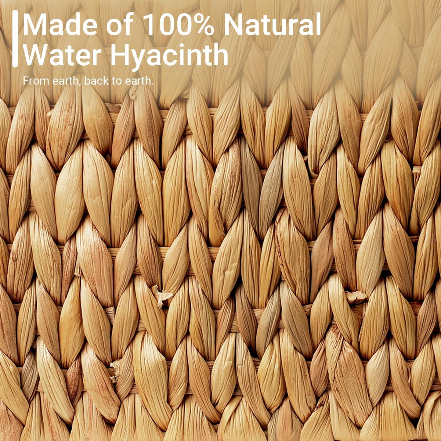 Wicker Baskets for Organizing,Pantry Baskets with Built-in Handles, Handwoven Wicker Storage Basket, Water Hyacinth Storage Bins for Shelves, 3 Pack, Natural 2 Set