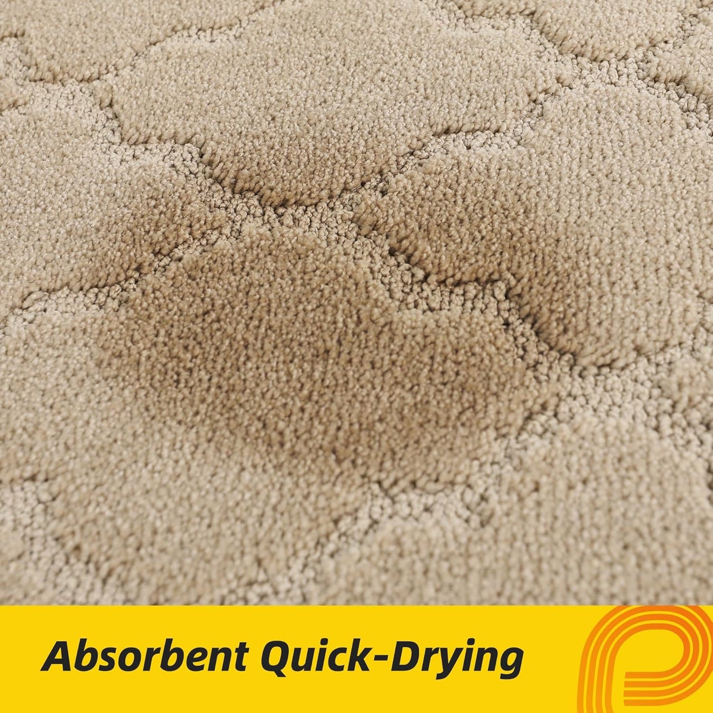 JSEI Kitchen Rugs, Non-Slip Kitchen Mats for Floor, Soft Washable Absorbent Kitchen Mats 2 Pieces, Kitchen Carpet Runner with TPR Backing, Polyester, 24”x36”+24”x60”, Beige