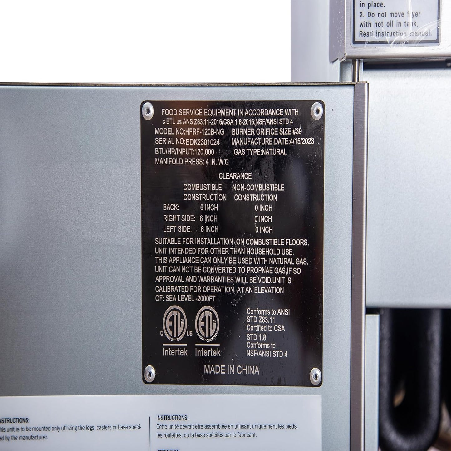 CLIVIA Liquid Propane Deep Fryer, Commercial Floor Fryer with 2 Baskets, 55 lb. Capacity with 4 Burners, 120,000 BTU Propane Fryer for Restaurants