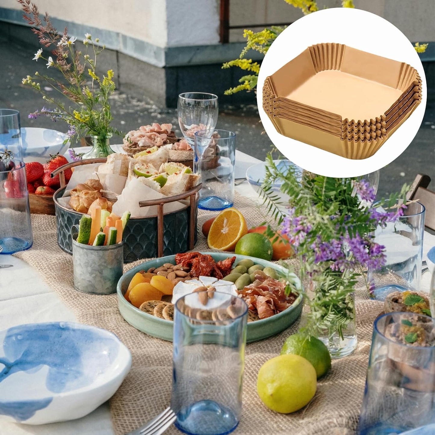 200PCS Air Fryer Liners Disposable,Victoyaw 8 Inch Square Air Fryer Parchment Paper Liners for 2-5QT Air fryer,Non-Stick Waterproof Airfryer Paper Liner