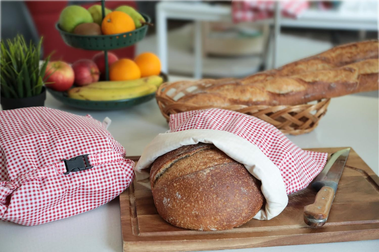 2 XL Beeswax Bread Bags for Homemade Sourdough, Produce, Sandwiches & Lunchbox Use - Reusable Bread Storage Bags, Washable (2-Pack)