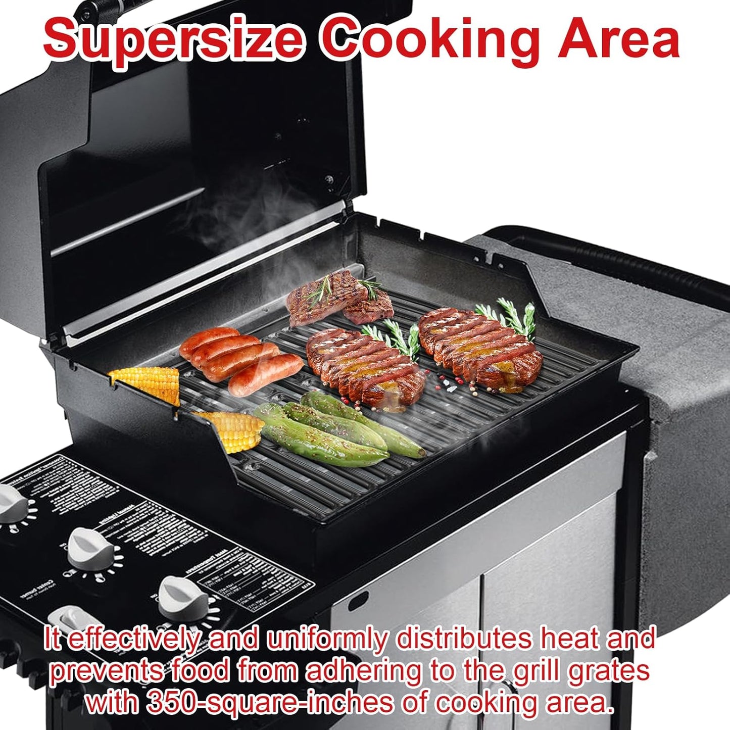 DELSbbq 15 Inch Grill Cooking Grates for Weber Old Spirit 200 with Side Control, Grill Grates for Weber 7523, Spirit E/S 200/210, Spirit 500, Genesis Silver A, Replacement for 7521 7522 65904 65905