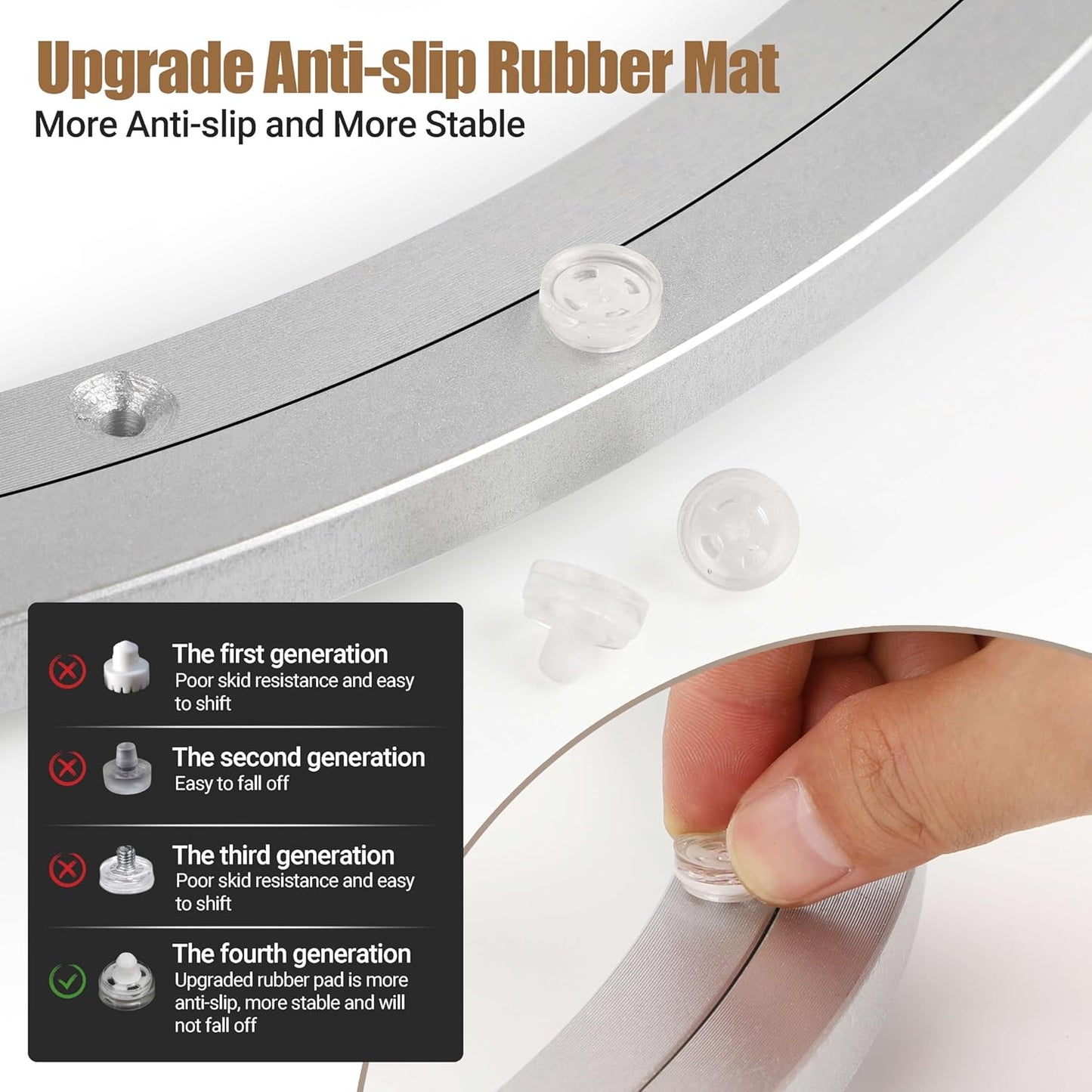 20 Inch Lazy Susan Bearing Heavy-Duty Aluminium Alloy Turntable Bearing, Mute Turntable Ball Bearing, Lazy Susan Rotating Turntable Bearing for Dining and DIY Dotating Furniture(Capacity up to 440lb)