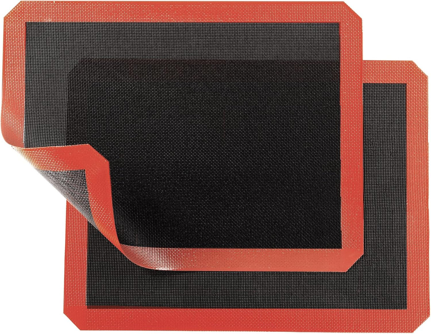 2 PCS Perforated Silicone Baking Mat, Macaron Baking Sheet, Reusable & Non-stick Bakeware Mats for Cookies, Macarons, Bread and Pastry，16.5""x11.6"" (Type 1-2pcs), Red