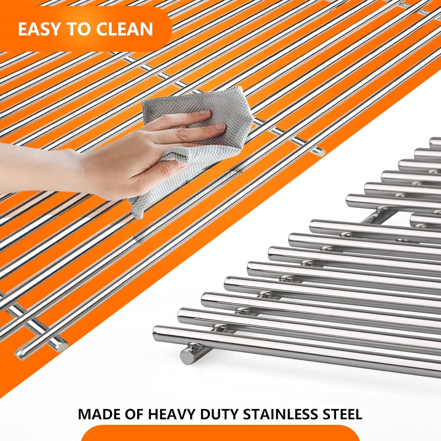 CANDANA Replacement Parts for Nexgrill 4 Burner 720-0830H 720-0830D 720-0783C 720-0783E 720-0958A, 17" Stainless Steel Grill Grate, Grill Burner, Heat Plate, Igniters for 5 Burner 720-0888N