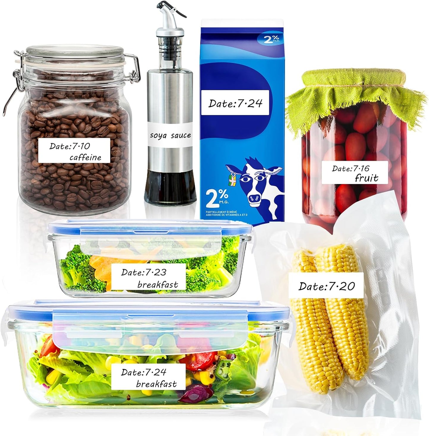 1200 Blank Removable Freezer Labels with Perforation Line for Easy Distribution and Use. Waterproof and Oil-Resistant, Suitable for Food Containers, Jars, and Kitchen Organization.(1 "x 3")