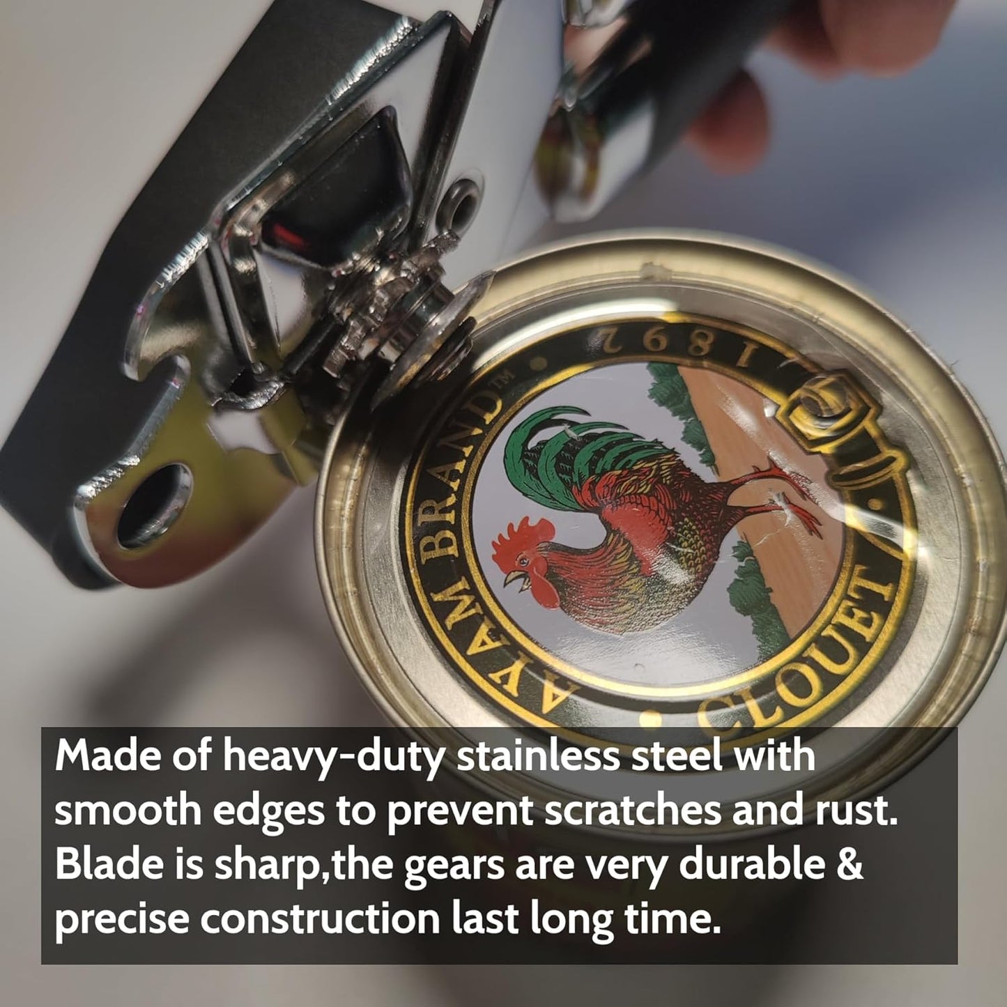 2 Pack Magnetic Manual Can Openers, with Stainless Steel Heavy Duty,Oversized Easy Turn Knob,Soft Grip Handles,Smooth Edge Safety Cut Sharp Blade(Red)