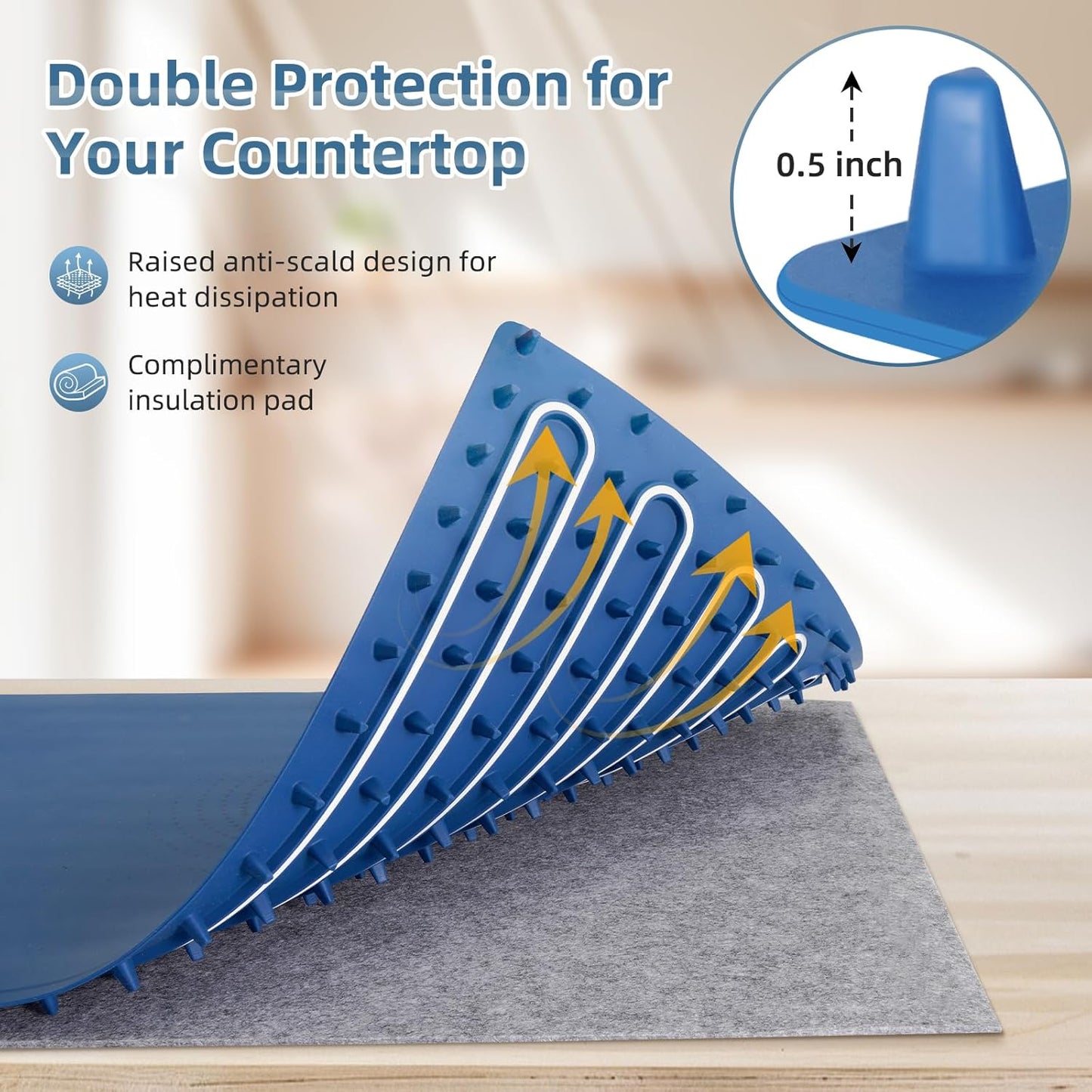 Electric Warming Tray with 7 Adjustable Temperatures, Hanging & Foldable Food Warmer Mat with Child Lock, 11 Timer Settings, Fast Heating Plate for Buffet, Paties, Family Gatherings, Holidays, Blue