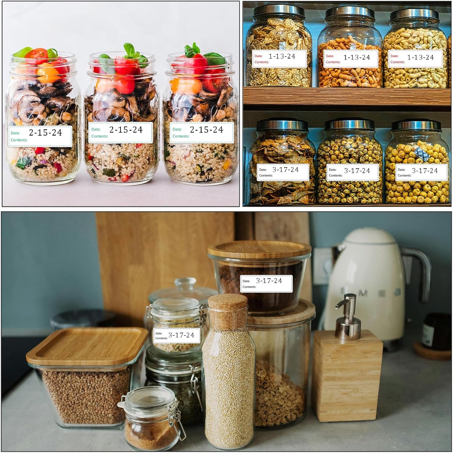 1000pcs Freezer Labels,1x3 inch for Food containers,Food Labels Quick and Easy to Remove- Easy to Write on(Green)