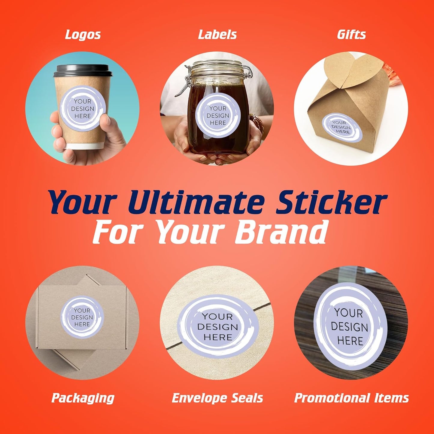100 Custom Vinyl Stickers - Upload Your own Image, Text, Design, Logo - Personalized Logo Labels for Handmade, Packaging, Bottle, Jars, Candle, Brand Stickers (Lavender Swirls, 4x4)