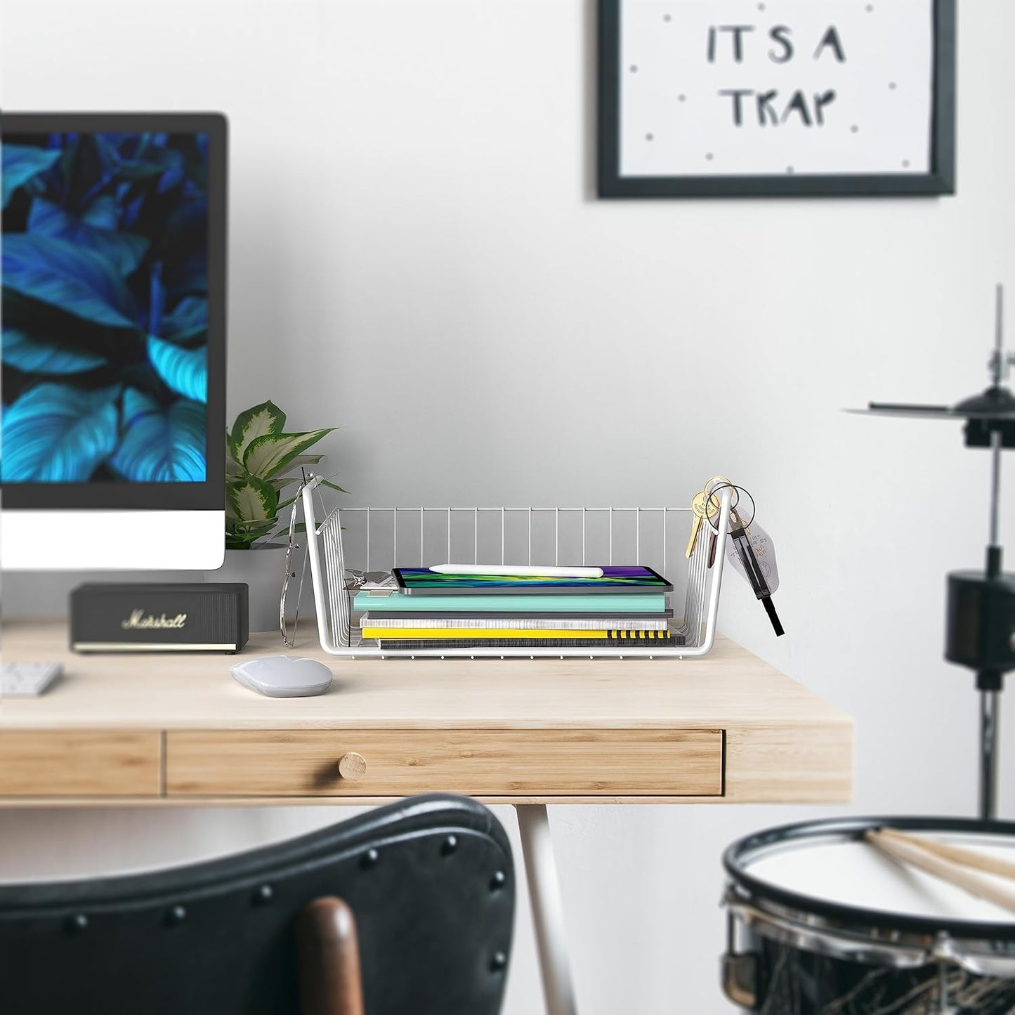Simple Houseware 6PK Under Shelf Basket, White