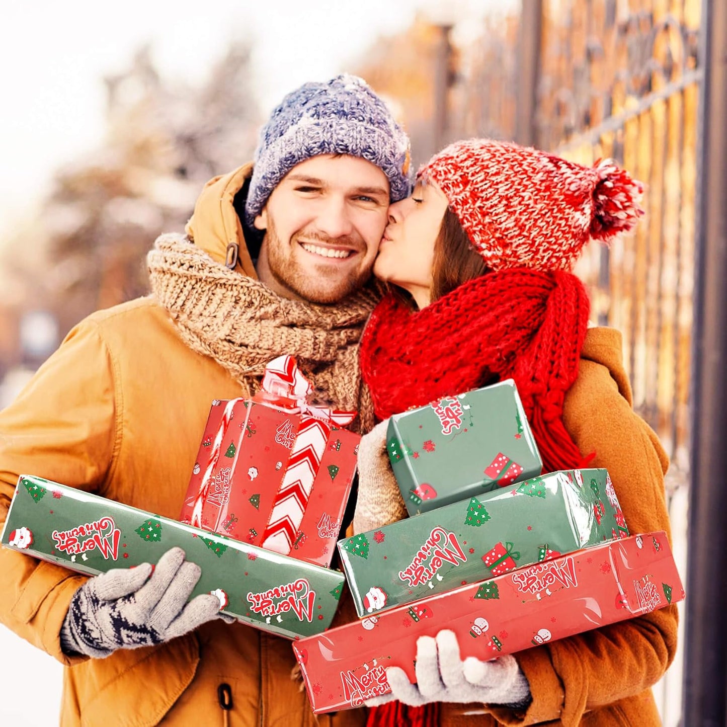 100 ft Christmas Cellophane Wrap Roll - 3 Mil Thick, Folds into 17.5" for Gift Baskets, Arts & Crafts