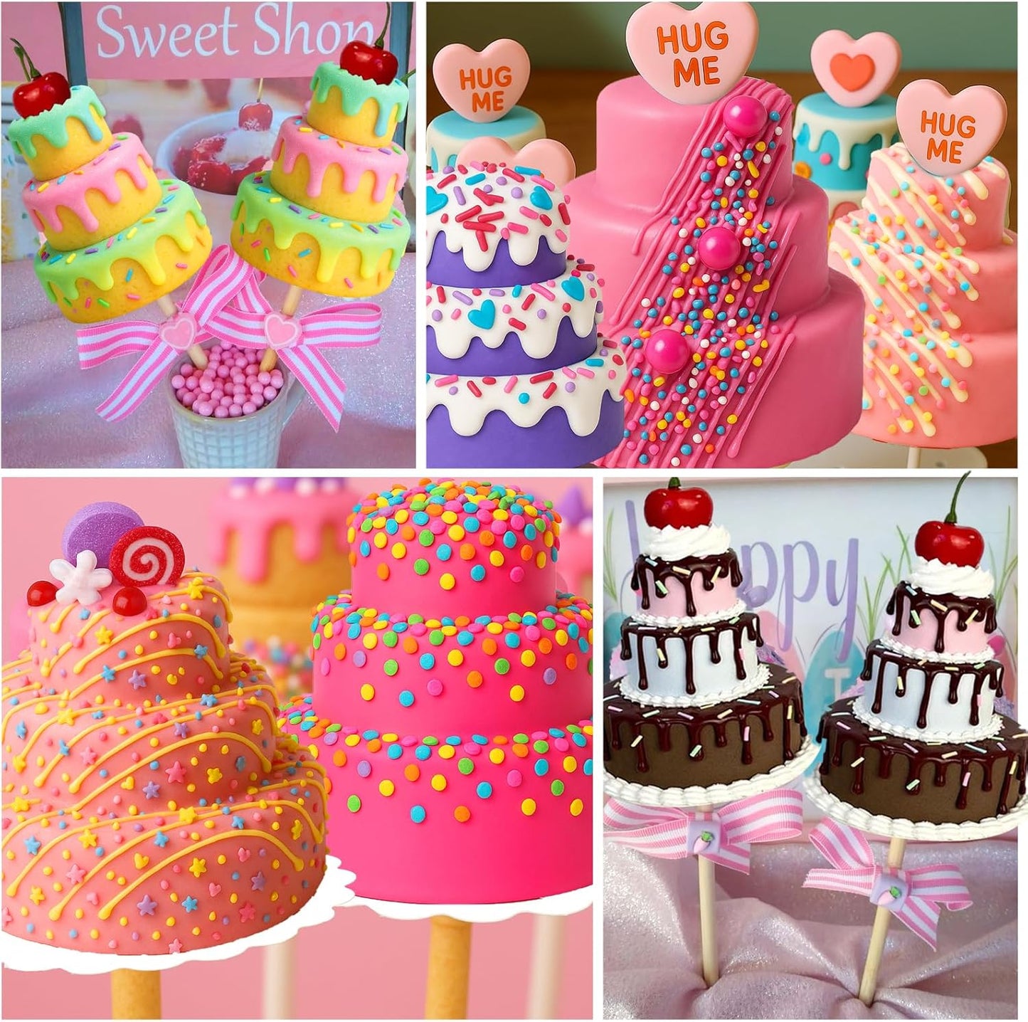 Juome Circle Cake Pop Mold Kit, 6 Cavities Cakesicle Molds Silicone with 100 Sticks & 100 Packaging Bags, Round Cake Pop Maker Supplies Accessories, Baking Tools for Home Baking Desserts