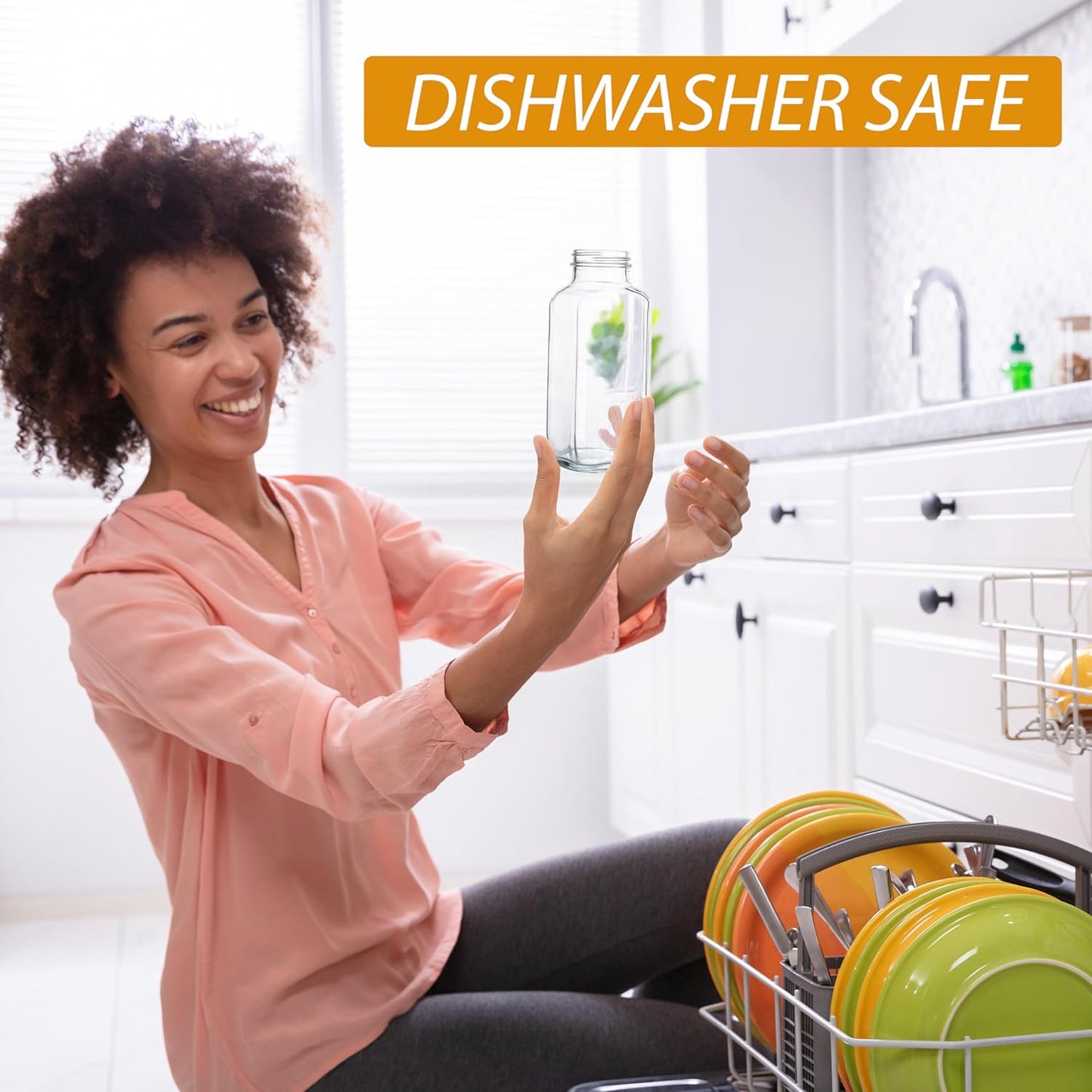 Juice Bottles with Lids, 16 Oz - Set of 20 - Clear Glass Jars with Caps - Reusable Empty Drink Containers for Juicing, Smoothies, Water, Milk, Kombucha Storage, Wellness Shots and More (20)