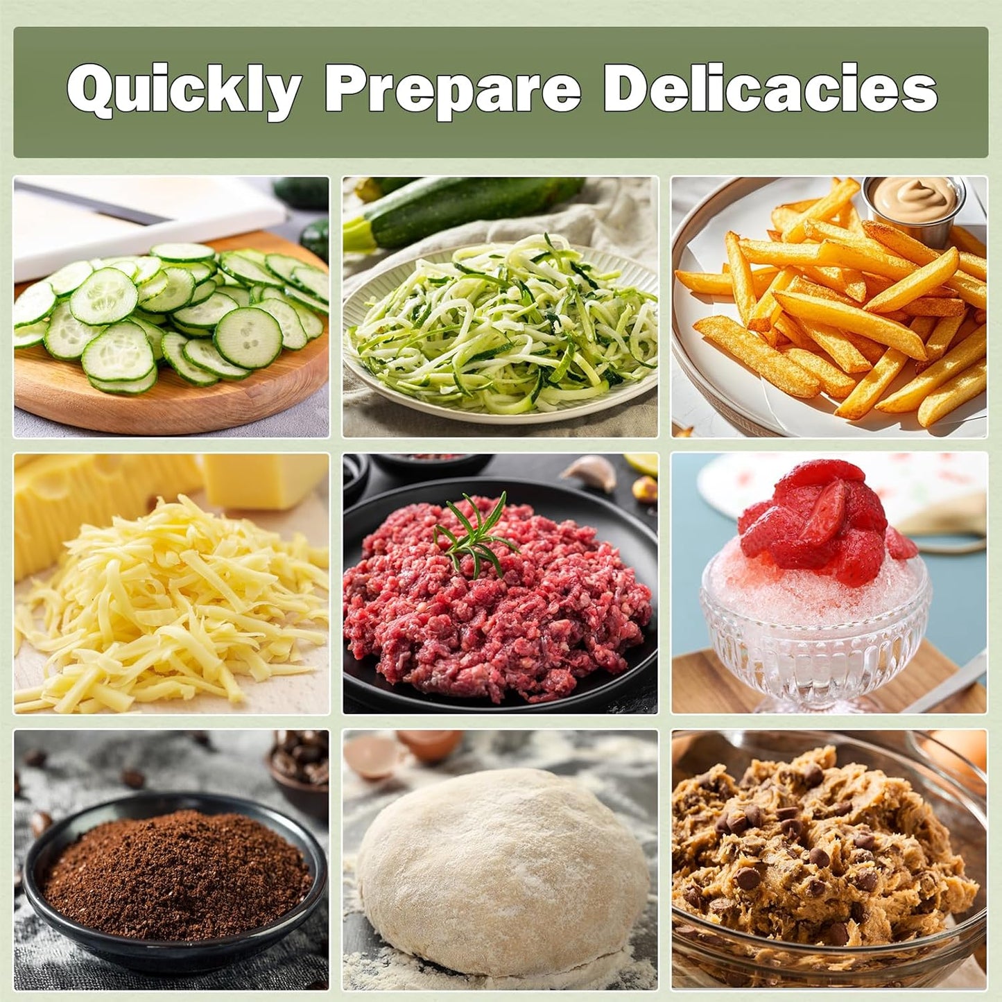 12 Cup Food Processor & Vegetable Chopper,French-Fry-Cutter, Stepless Speed,Digital Timer,Large Feed Chute,Ice Creshing,Chopping, Shredding, Slicing and Doughing,600W for Home Use,Black