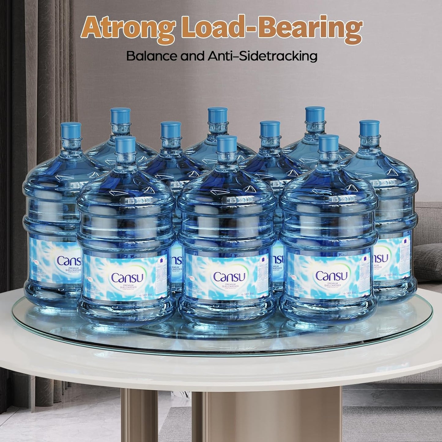 31" Glass Lazy Susan for Dining Table - Tempered Glass Round Clear Tabletop Large Rotating Tray, Silent & Smooth Spin (31inch/80cm)