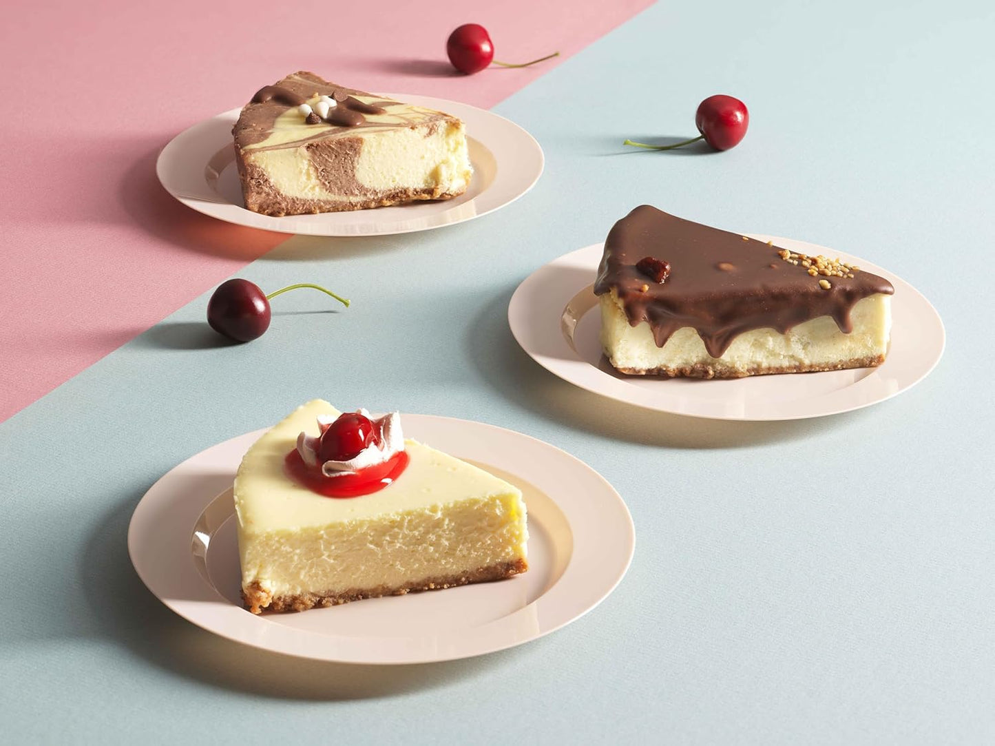 Munfix 100 Pink Plastic Plates Set, 50 Pcs 10 Inch Plastic Dinner Plates and 50 Pcs 7 Inch Plastic Dessert Plates, Elegant Fancy Heavy Duty Disposable Plates for Party, Wedding, Pink