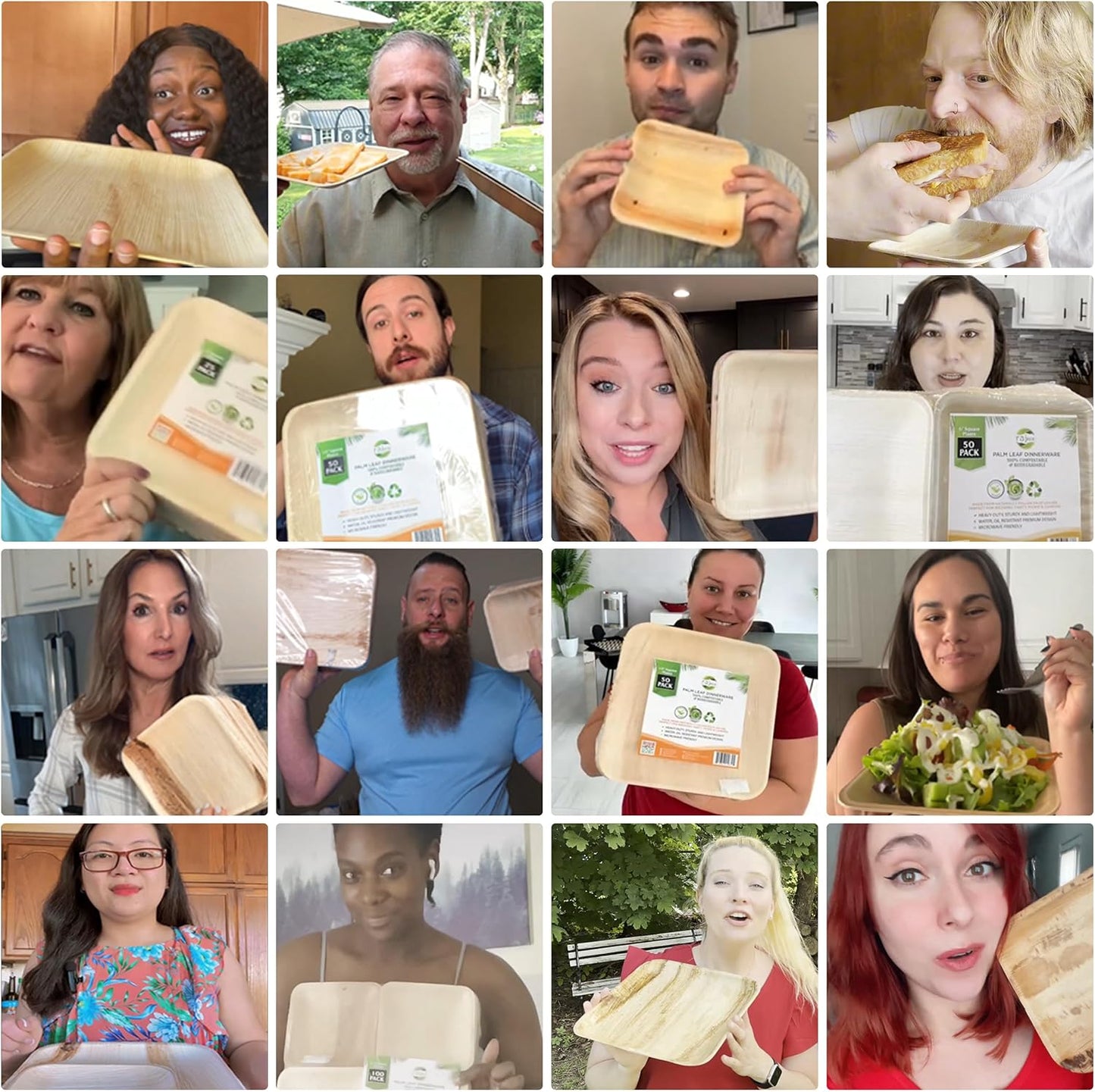 Raj Palm Leaf Bulk Plates like Bamboo plates Disposable, Decorative Compostable Tableware for wedding, Lunch, Dinner, Birthday, Camping, Outdoor BBQ, Picnic (6" (300 Pack))