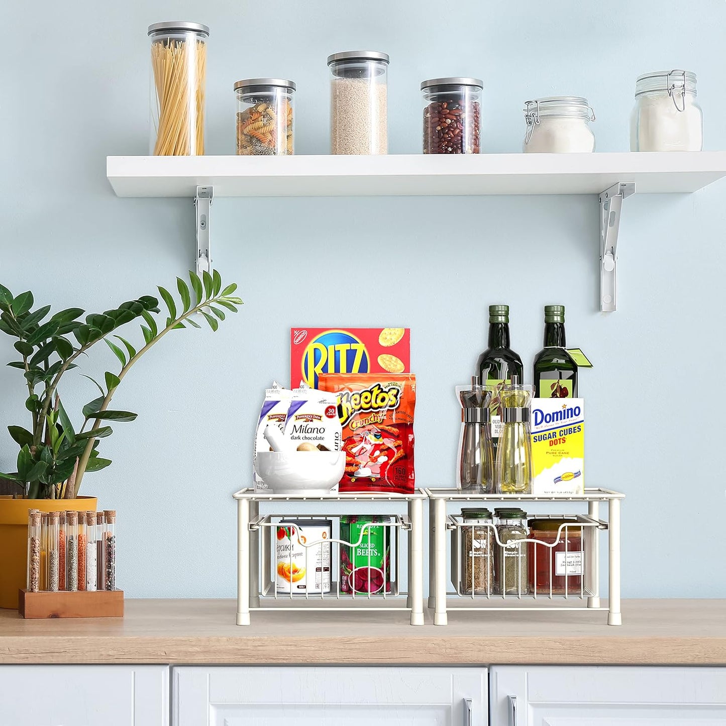 Simple Houseware Stackable Basket Drawer, White