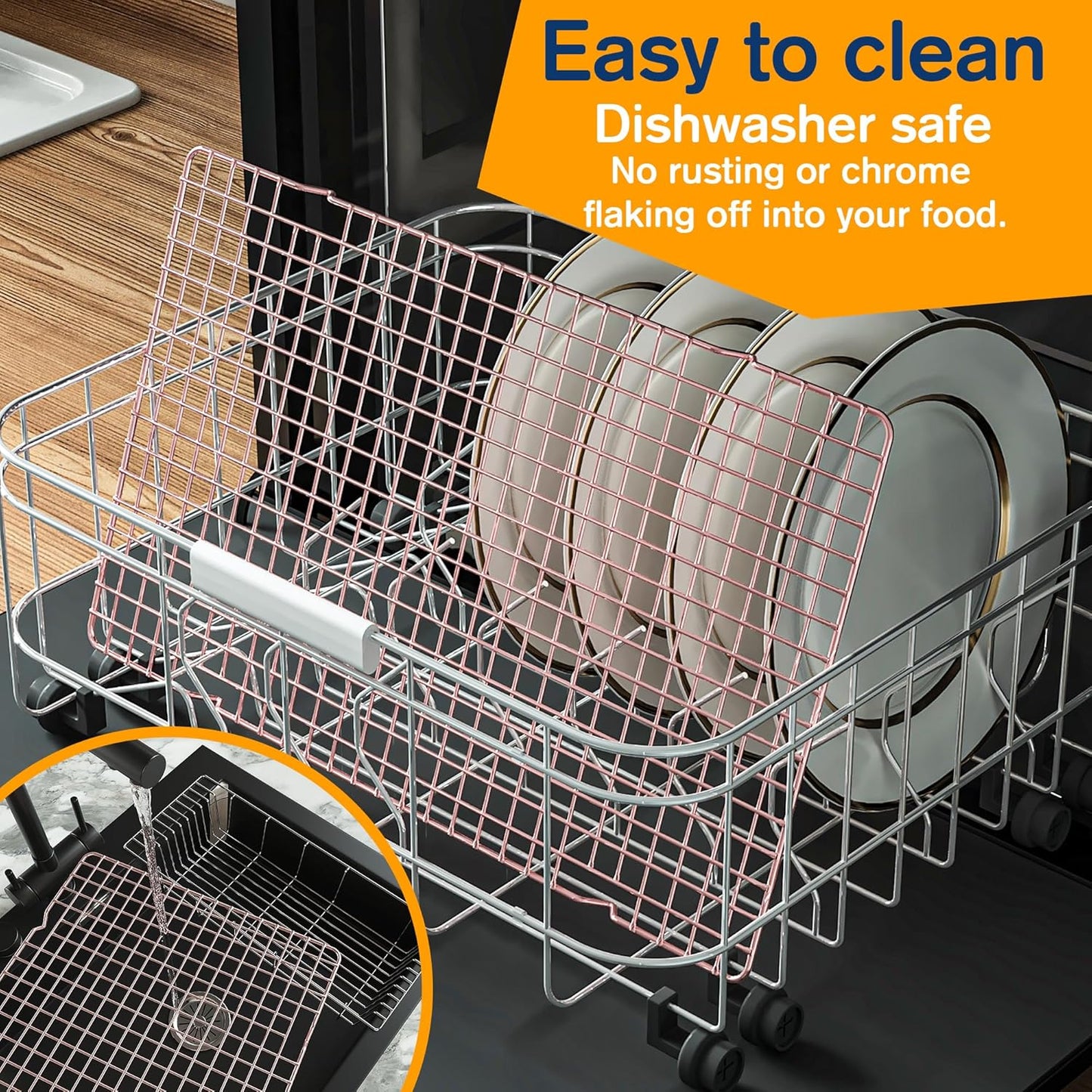 2PCS Cooling Racks for Cooking and Baking - 10" x 16"Heavy Duty Stainless Steel Wire Rack for Baking, Grilling, Roasting - Oven & Dishwasher Safe - Fits Half Sheet Pan（Rose Gold）