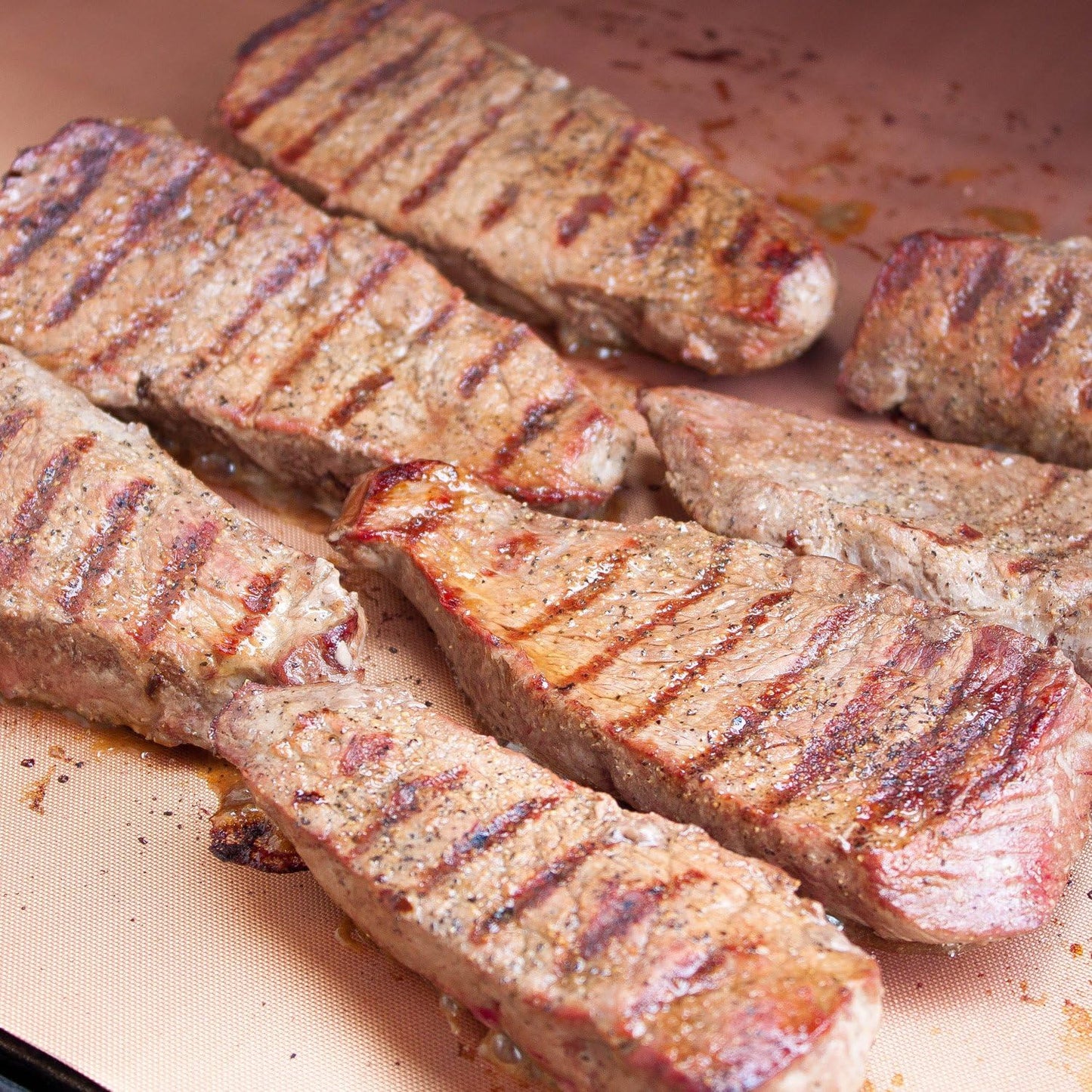 2 Extra Large Copper Grill and Bake Mats - Best Gift - 17 X 23 inches Non Stick Mats for BBQ Griddle Baking, Reusable and Easy to Clean